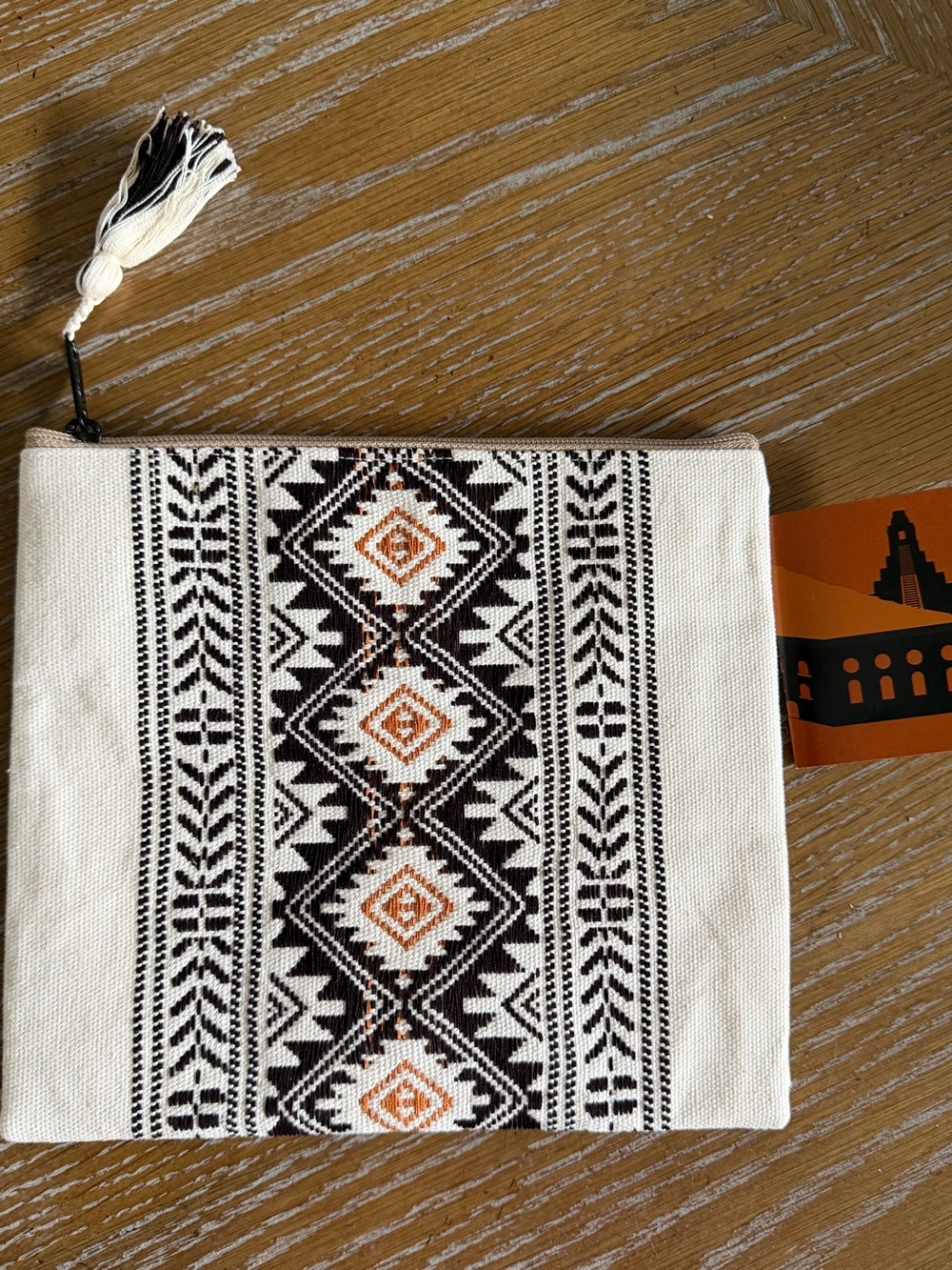 Novica Guatemalan woven canvas clutch nwt